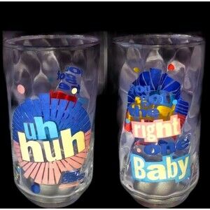 DIET PEPSI YOU GOT THE RIGHT ONE BABY, UH HUH Vintage Glass Ray Charles